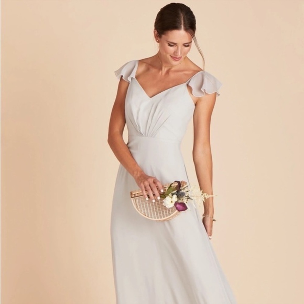 NWT Birdy Grey Kae Chiffon Dress in Silver - Picture 3 of 11